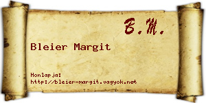 Bleier Margit névjegykártya
